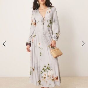 ASOS v-neck long sleeve midi dress